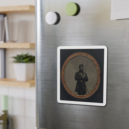 Unidentified Soldier In Union Uniform With Bayoneted Musket And Scabbard (U.S. Civil War) Refrigerator Magnet-The Sticker Space