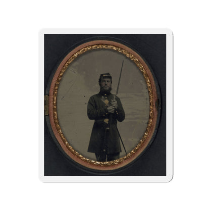 Unidentified Soldier In Union Uniform With Bayoneted Musket And Scabbard (U.S. Civil War) Refrigerator Magnet-2" x 2"-The Sticker Space