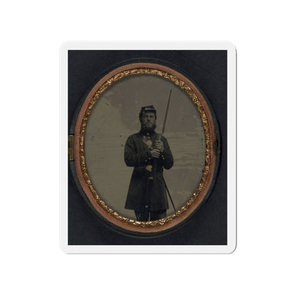 Unidentified Soldier In Union Uniform With Bayoneted Musket And Scabbard (U.S. Civil War) Refrigerator Magnet-4" x 4"-The Sticker Space