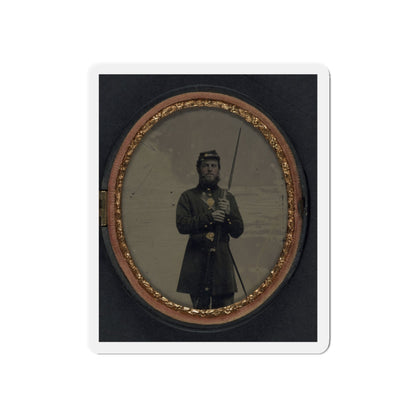 Unidentified Soldier In Union Uniform With Bayoneted Musket And Scabbard (U.S. Civil War) Refrigerator Magnet-6 × 6"-The Sticker Space