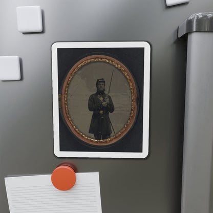 Unidentified Soldier In Union Uniform With Bayoneted Musket And Scabbard (U.S. Civil War) Refrigerator Magnet-The Sticker Space