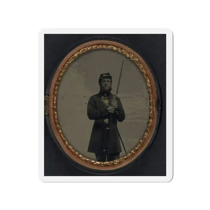 Unidentified Soldier In Union Uniform With Bayoneted Musket And Scabbard (U.S. Civil War) Refrigerator Magnet 2 Inch Die-Cut - The Sticker Space