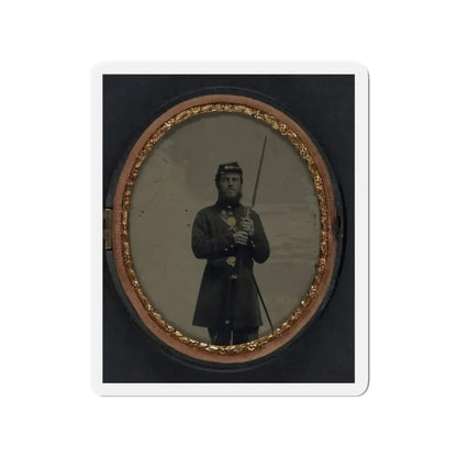 Unidentified Soldier In Union Uniform With Bayoneted Musket And Scabbard (U.S. Civil War) Refrigerator Magnet 3 Inch Die-Cut - The Sticker Space