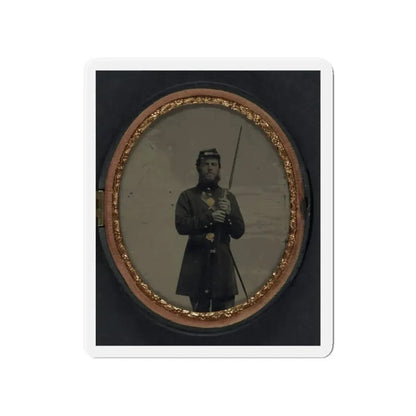 Unidentified Soldier In Union Uniform With Bayoneted Musket And Scabbard (U.S. Civil War) Refrigerator Magnet 4 Inch Die-Cut - The Sticker Space