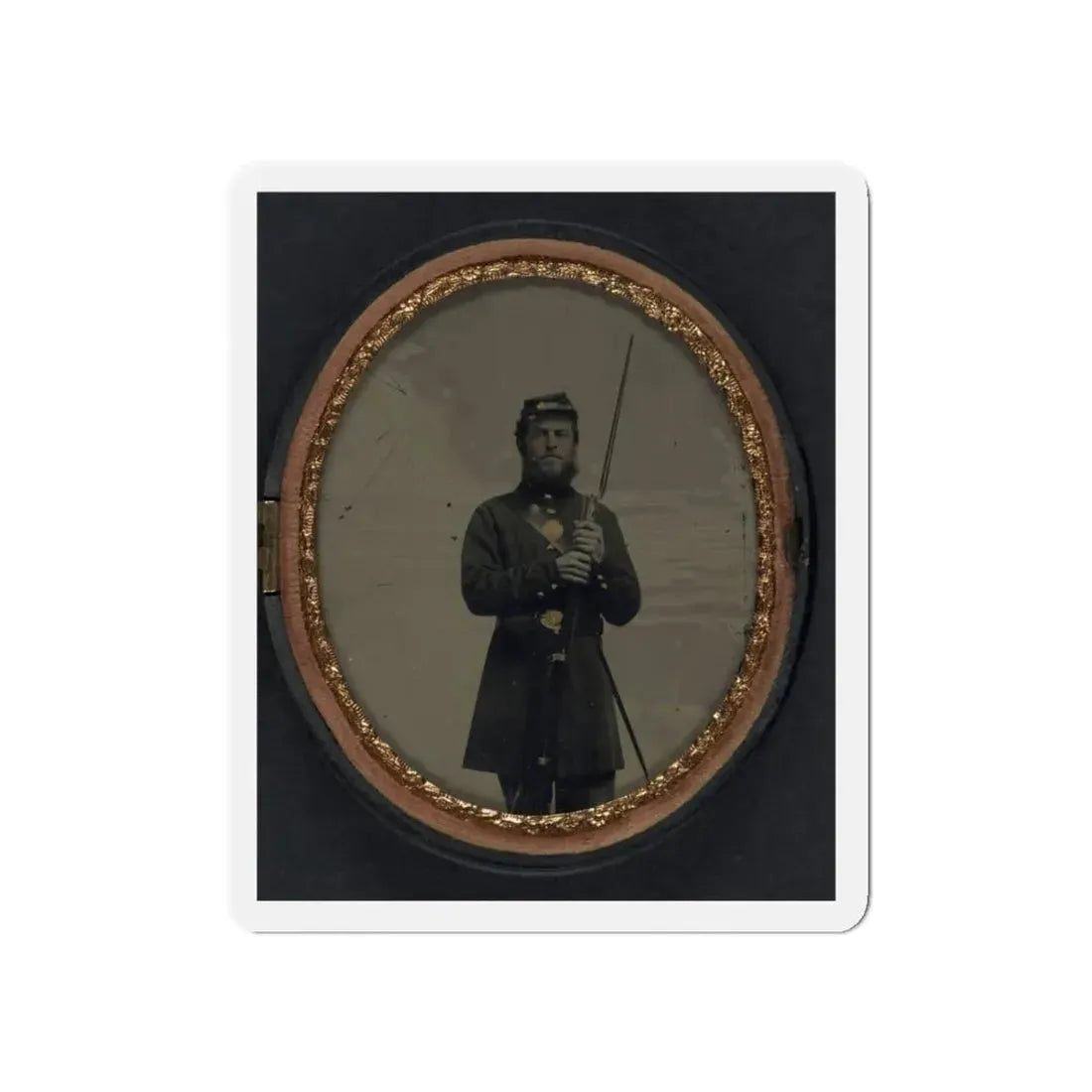 Unidentified Soldier In Union Uniform With Bayoneted Musket And Scabbard (U.S. Civil War) Refrigerator Magnet 5 Inch Die-Cut - The Sticker Space