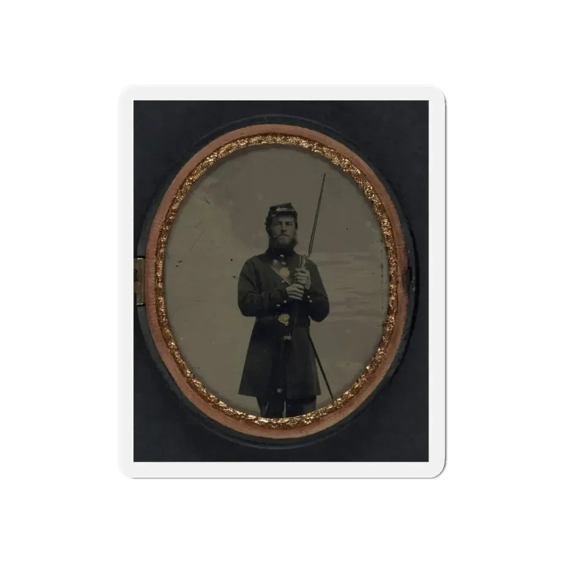 Unidentified Soldier In Union Uniform With Bayoneted Musket And Scabbard (U.S. Civil War) Refrigerator Magnet 6 Inch Die-Cut - The Sticker Space