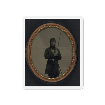 Unidentified Soldier In Union Uniform With Bayoneted Musket And Scabbard (U.S. Civil War) Refrigerator Magnet 6 Inch Die-Cut - The Sticker Space