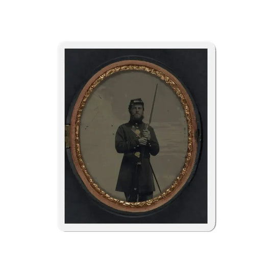 Unidentified Soldier In Union Uniform With Bayoneted Musket And Scabbard (U.S. Civil War) Refrigerator Magnet 6 Inch Die-Cut - The Sticker Space