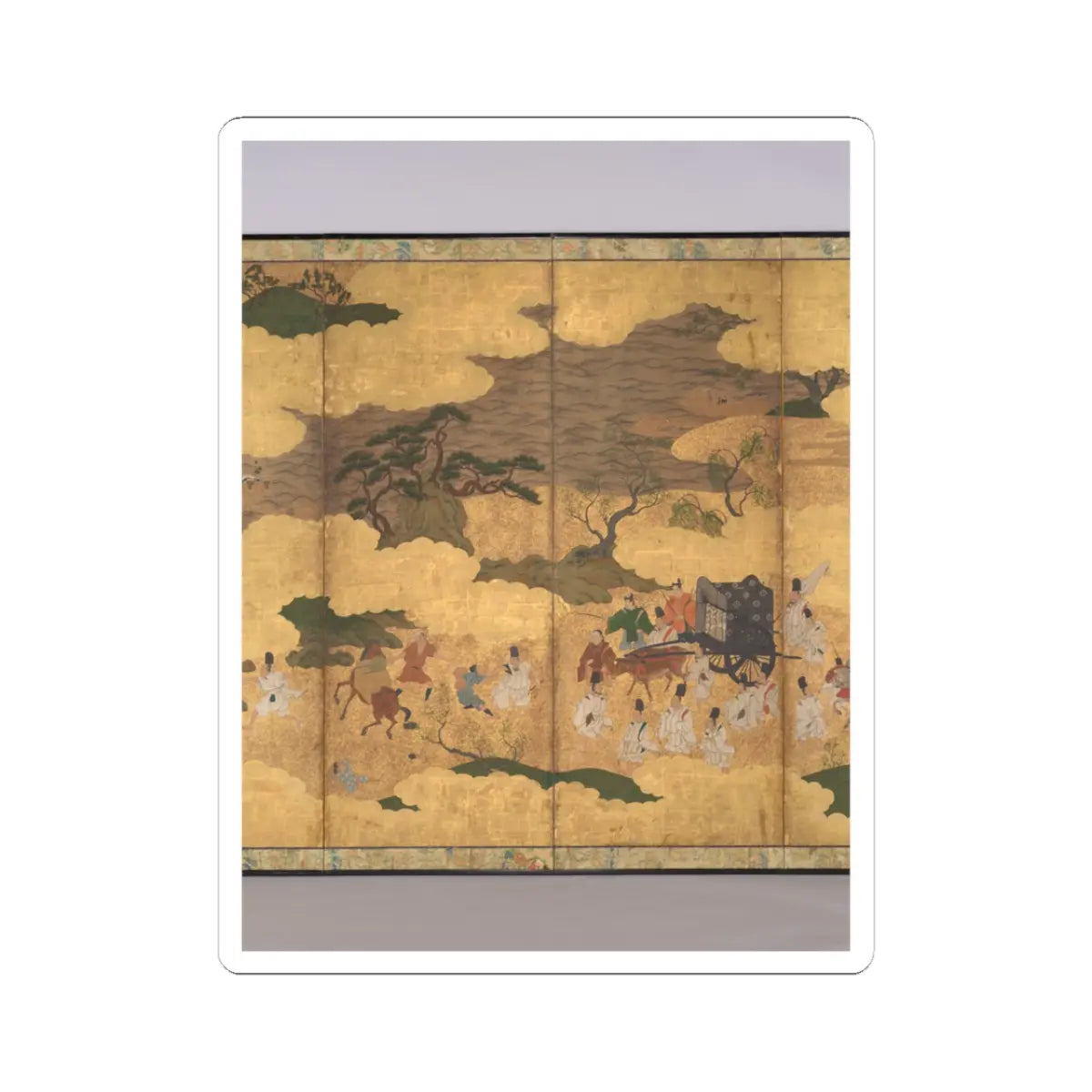 Unidentified - Sugawara no Michizane Being Exiled to Dazaifu - early 17th century v3 - STICKER Vinyl Kiss-Cut Decal