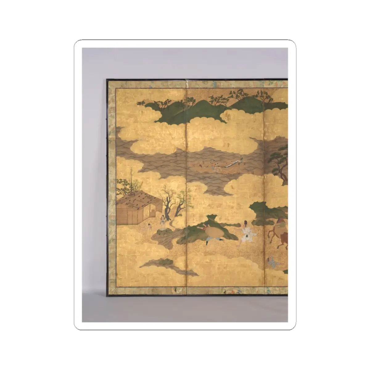 Unidentified - Sugawara no Michizane Being Exiled to Dazaifu - early 17th century v4 - STICKER Vinyl Kiss-Cut Decal
