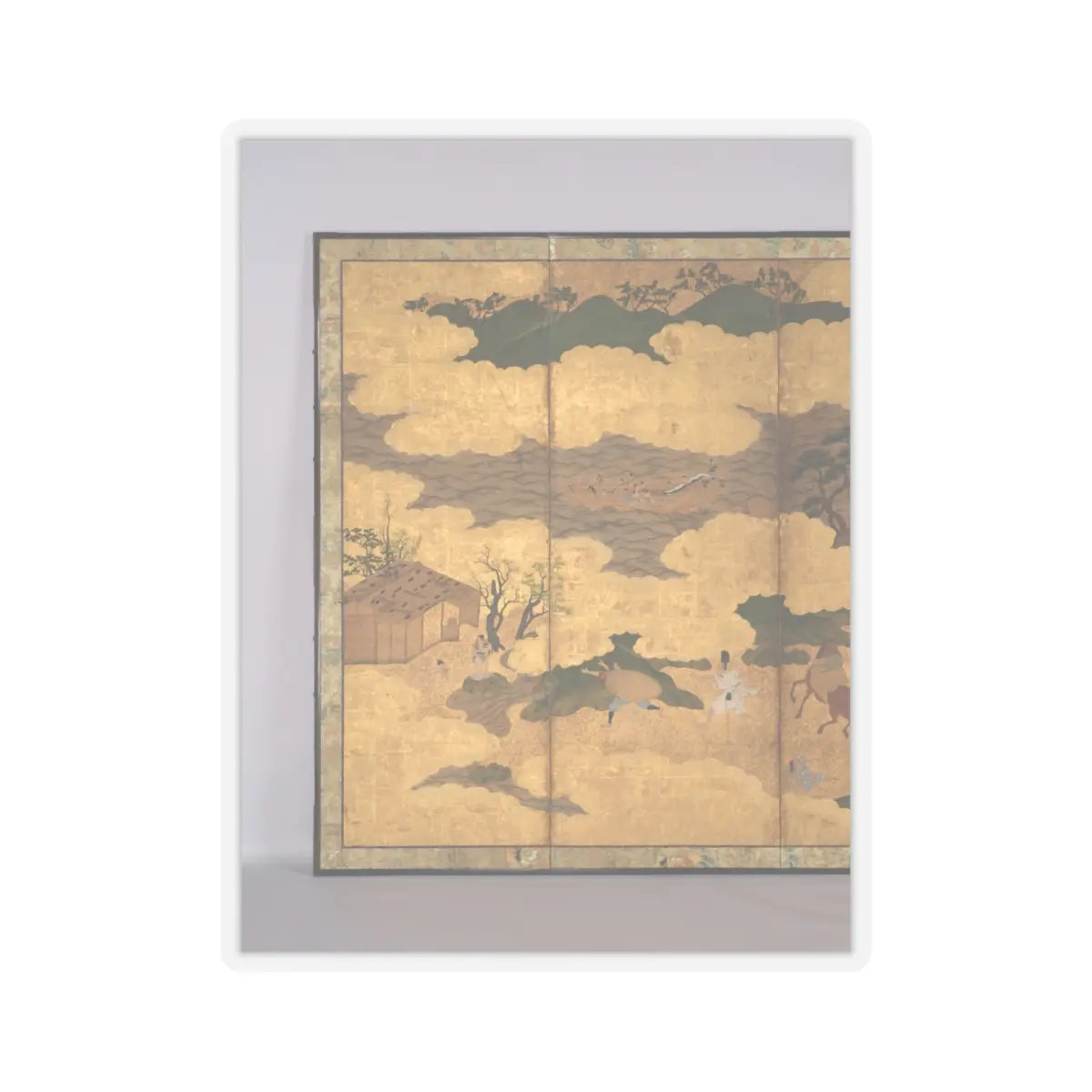 Unidentified - Sugawara no Michizane Being Exiled to Dazaifu - early 17th century v4 - STICKER Vinyl Kiss-Cut Decal
