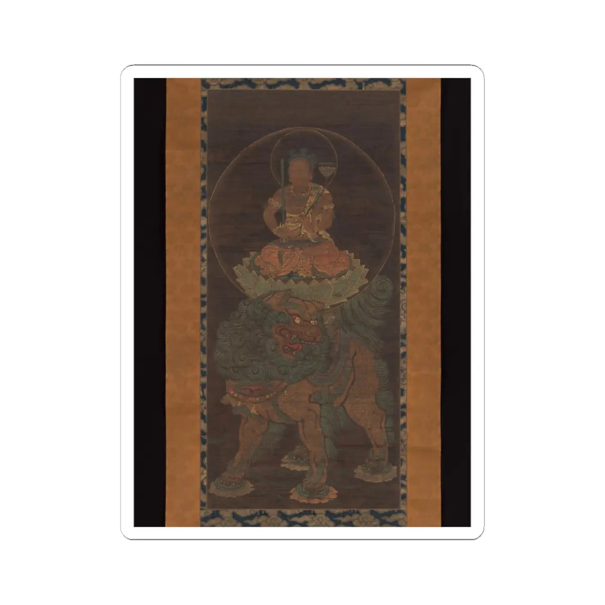 Unidentified - The Bodhisattva Monju (Manjushri) with Five Topknots - 14th century v1 - STICKER Vinyl Kiss-Cut Decal