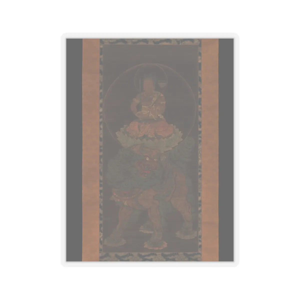 Unidentified - The Bodhisattva Monju (Manjushri) with Five Topknots - 14th century v1 - STICKER Vinyl Kiss-Cut Decal