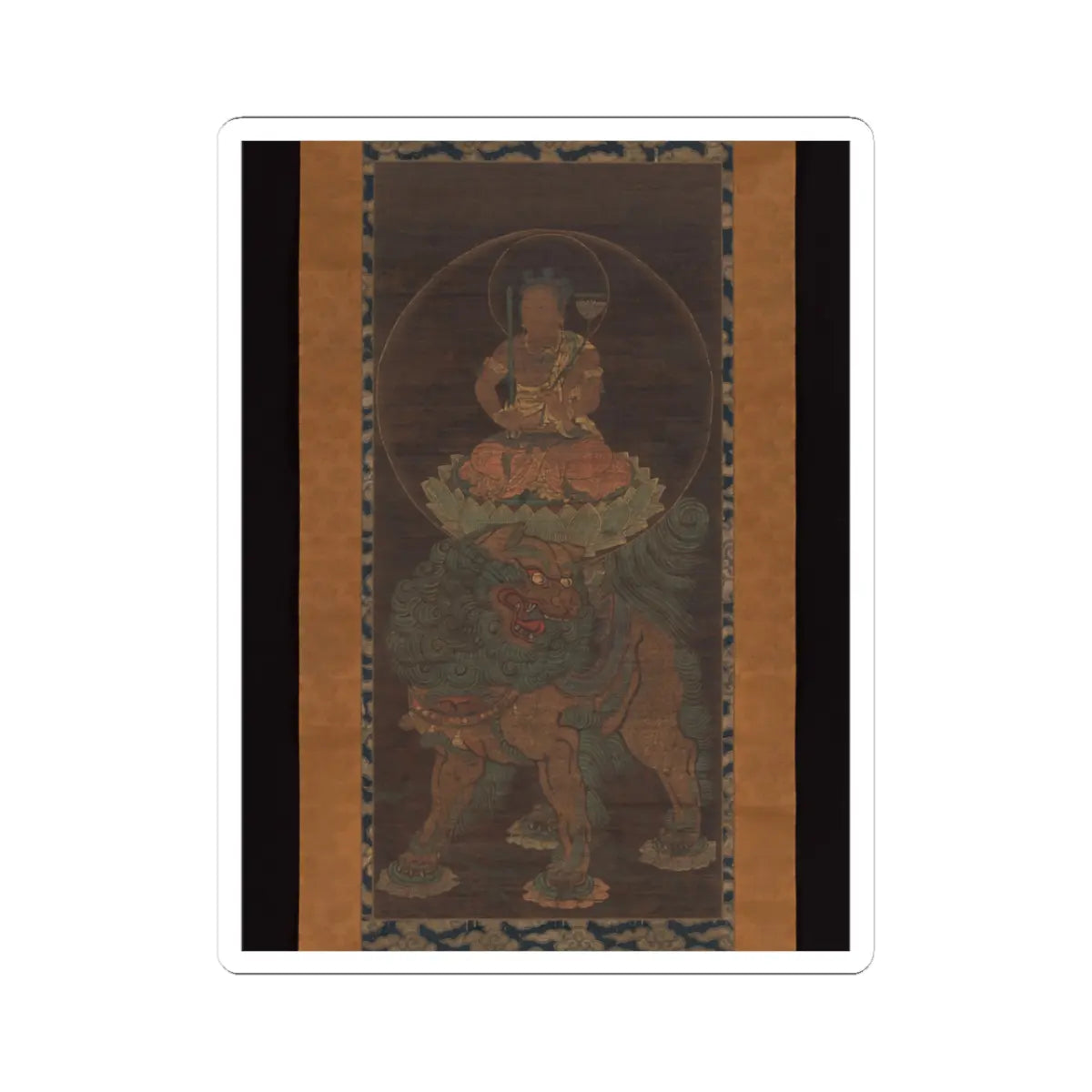 Unidentified - The Bodhisattva Monju (Manjushri) with Five Topknots - 14th century v1 - STICKER Vinyl Kiss-Cut Decal