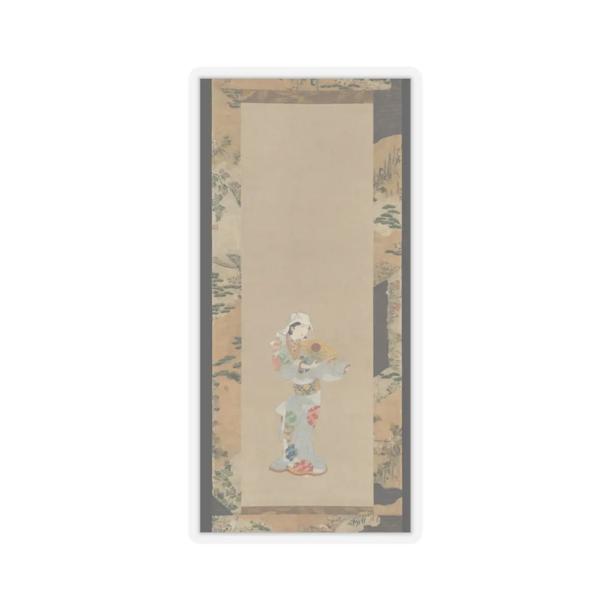 Unidentified - Wakashu (Male Youth) Dancer with a Fan - ca. 1670–80 v1 - STICKER Vinyl Kiss-Cut Decal