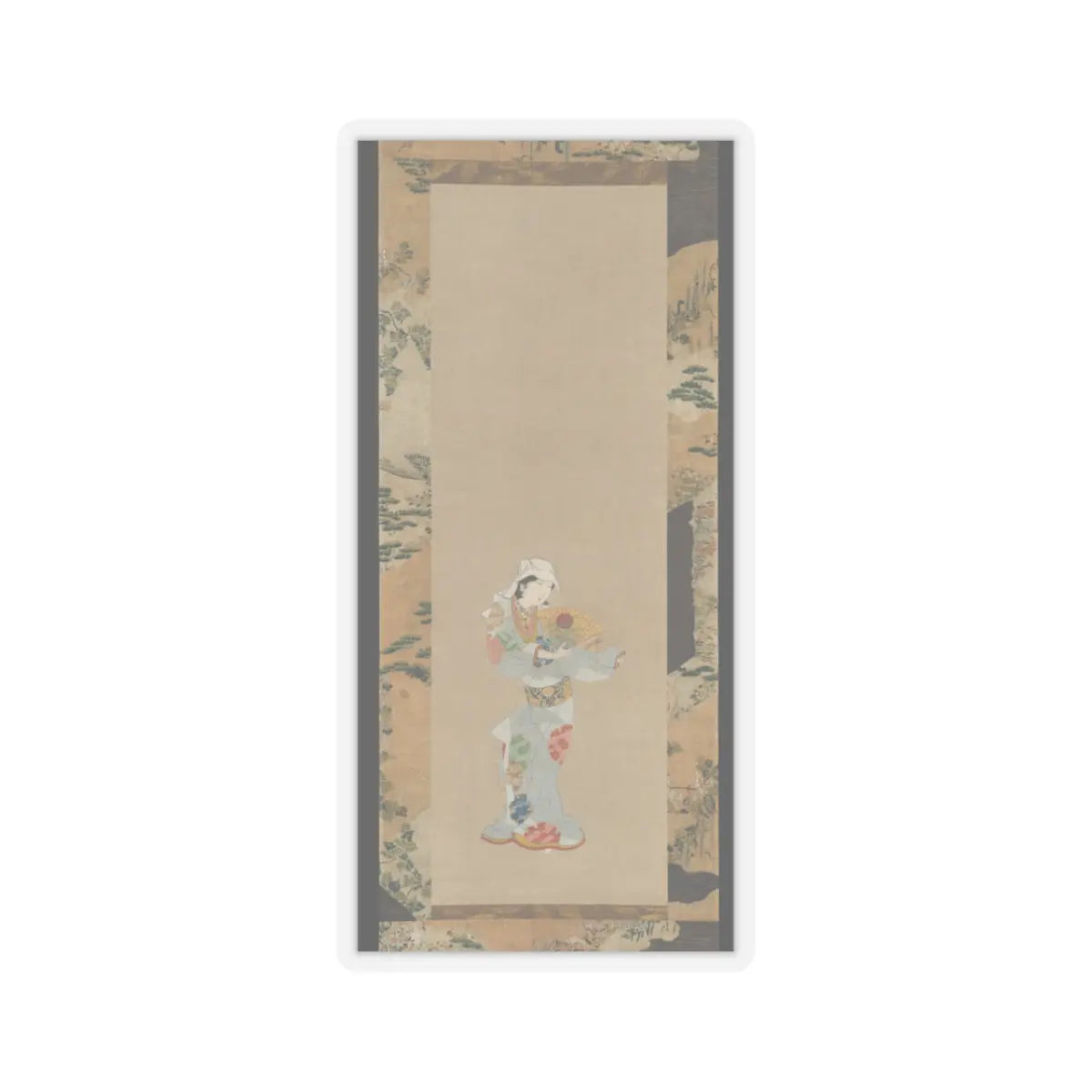 Unidentified - Wakashu (Male Youth) Dancer with a Fan - ca. 1670–80 v1 - STICKER Vinyl Kiss-Cut Decal