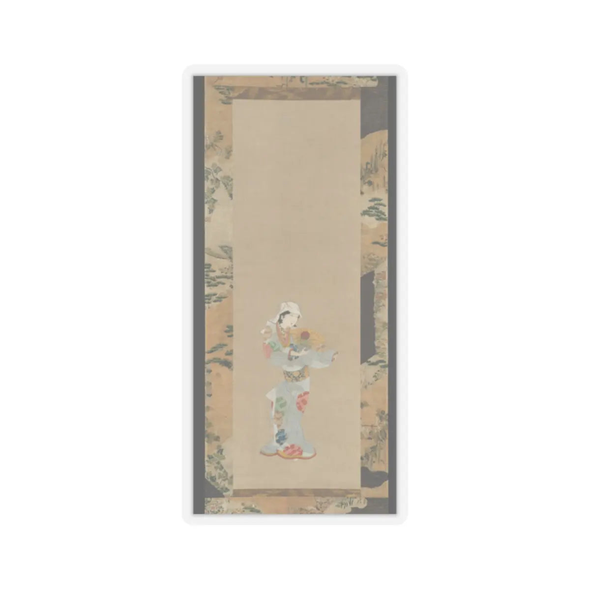 Unidentified - Wakashu (Male Youth) Dancer with a Fan - ca. 1670–80 v1 - STICKER Vinyl Kiss-Cut Decal