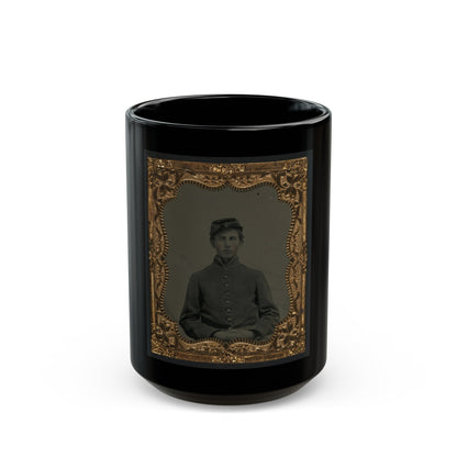 Unidentified Young Soldier In Union Uniform (U.S. Civil War) Black Coffee Mug-15oz-The Sticker Space