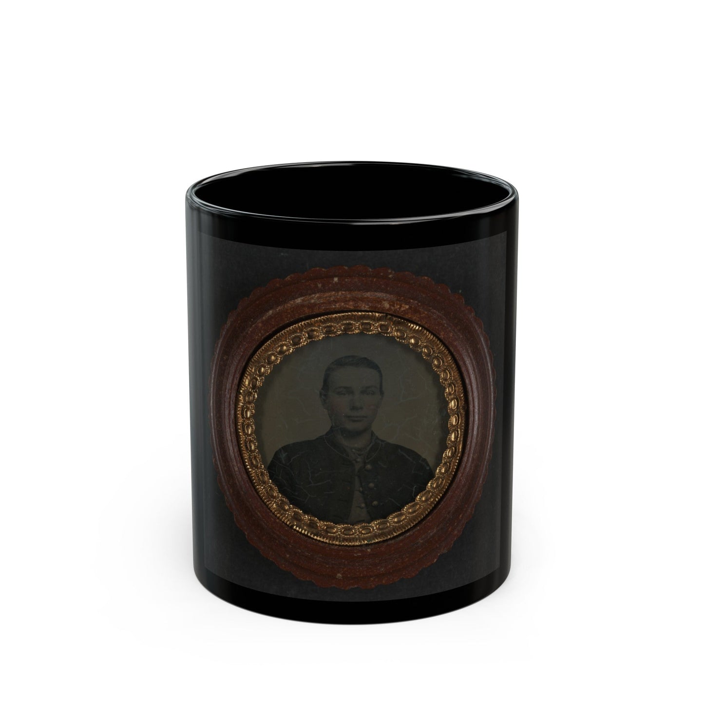 Unidentified Young Soldier In Union Uniform(2) (U.S. Civil War) Black Coffee Mug-11oz-The Sticker Space