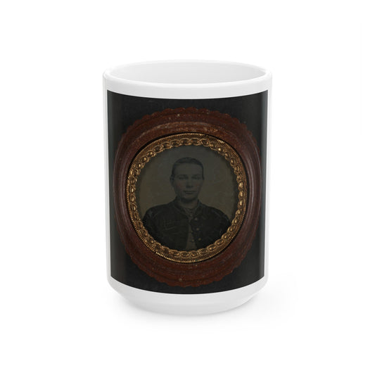 Unidentified Young Soldier In Union Uniform(2) (U.S. Civil War) White Coffee Mug-15oz-The Sticker Space