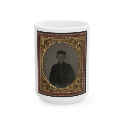 Unidentified Young Soldier In Union Uniform(3) (U.S. Civil War) White Coffee Mug-15oz-The Sticker Space