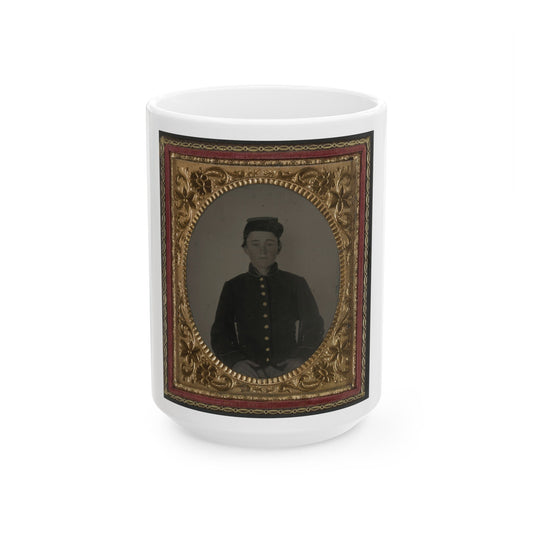 Unidentified Young Soldier In Union Uniform(3) (U.S. Civil War) White Coffee Mug-15oz-The Sticker Space