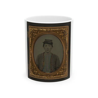 Unidentified Young Soldier In Union Zouave Uniform (U.S. Civil War) White Coffee Mug-11oz-The Sticker Space