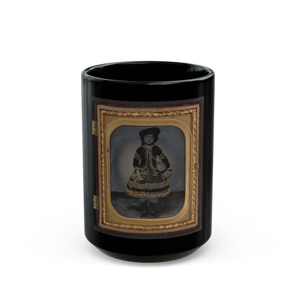 Unidentified Young Vivandiere In Union Uniform With Barrel Canteen And Cup (U.S. Civil War) Black Coffee Mug-15oz-The Sticker Space