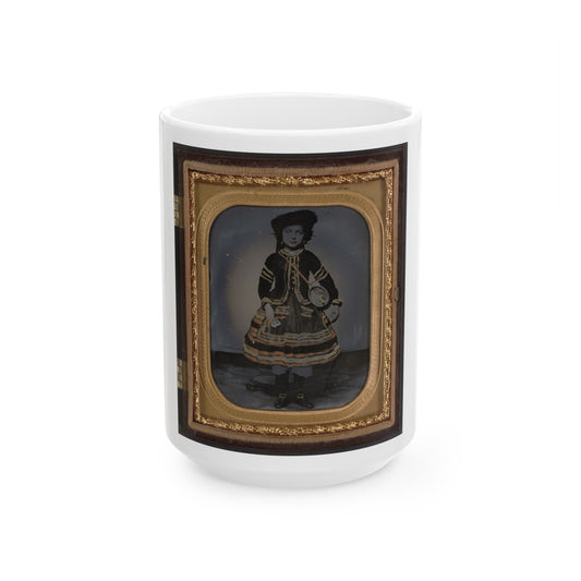 Unidentified Young Vivandiere In Union Uniform With Barrel Canteen And Cup (U.S. Civil War) White Coffee Mug-15oz-The Sticker Space