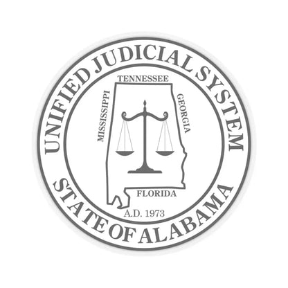 Unified Judicial System of Alabama - STICKER Vinyl Kiss-Cut Decal 3 Inch Transparent - The Sticker Space