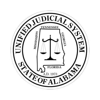 Unified Judicial System of Alabama - STICKER Vinyl Kiss-Cut Decal 6 Inch White - The Sticker Space