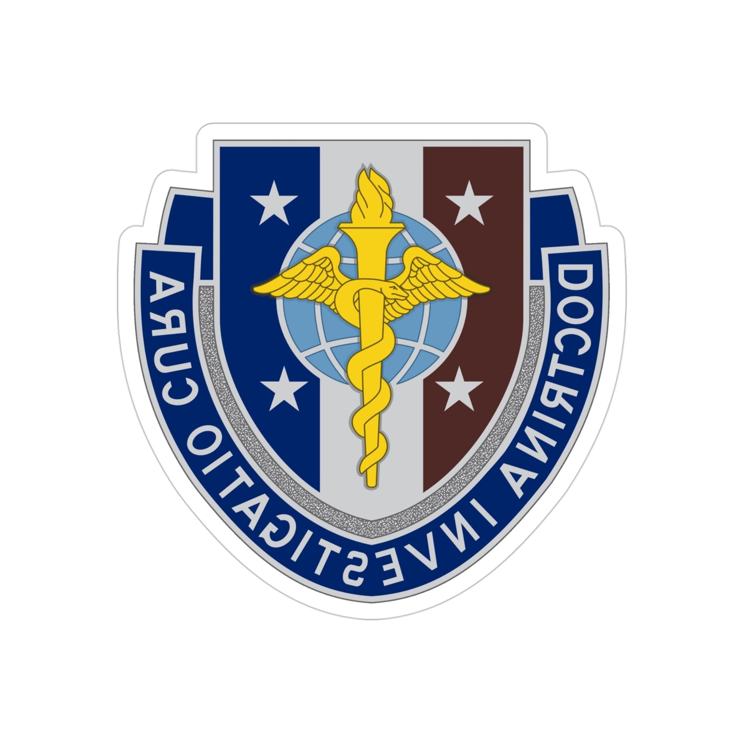 Uniformed Services University of the Health Sciences 2 (U.S. Army) REVERSE PRINT Transparent STICKER-4" × 4"-The Sticker Space