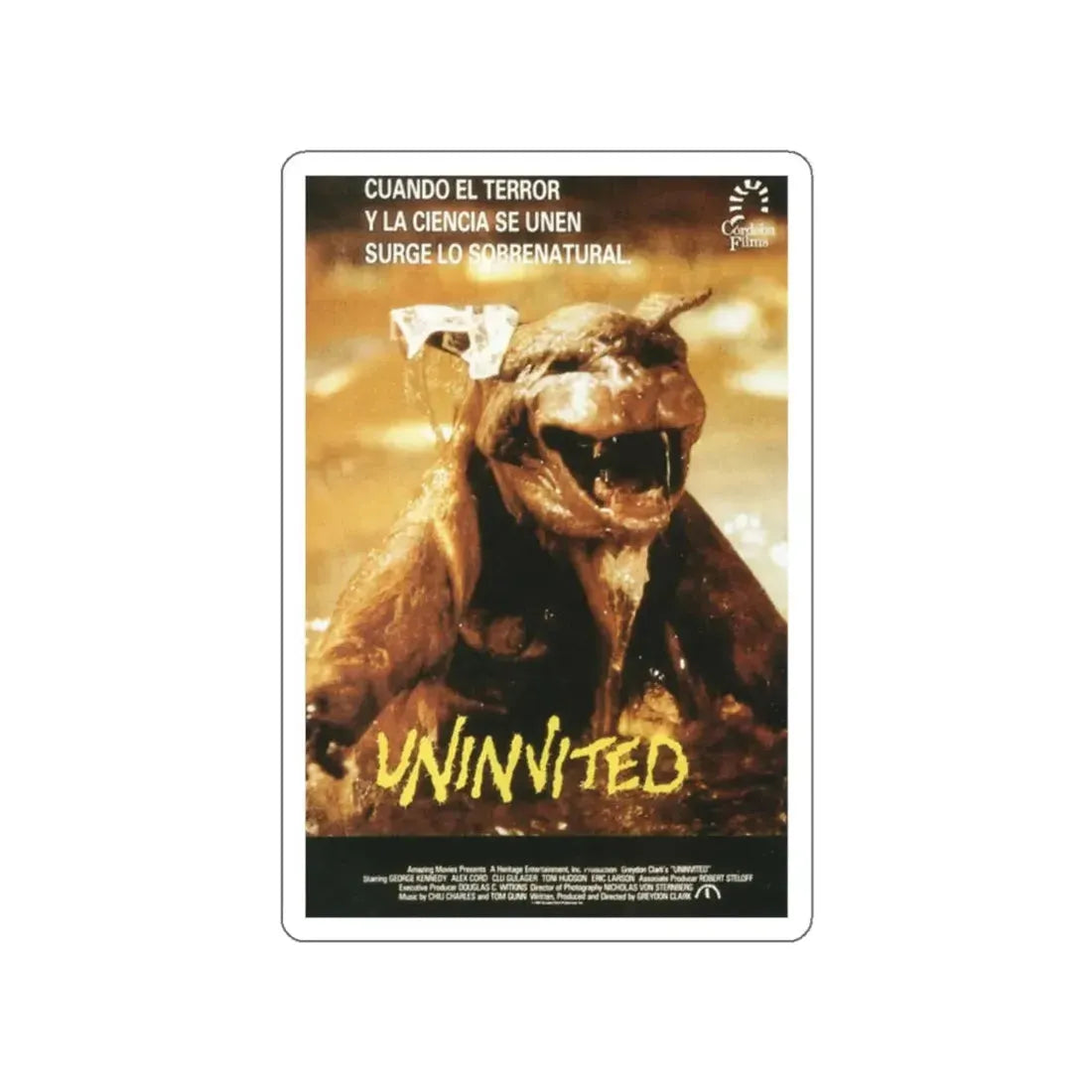 UNINVITED (2) 1987 Movie Poster STICKER Vinyl Die-Cut Decal 2 Inch - The Sticker Space