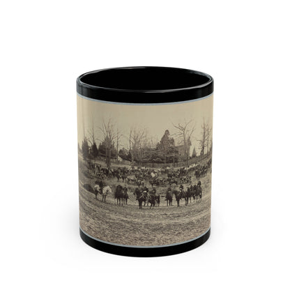 Union Artillery Unit Posed With Cannons And Horses (U.S. Civil War) Black Coffee Mug-11oz-The Sticker Space