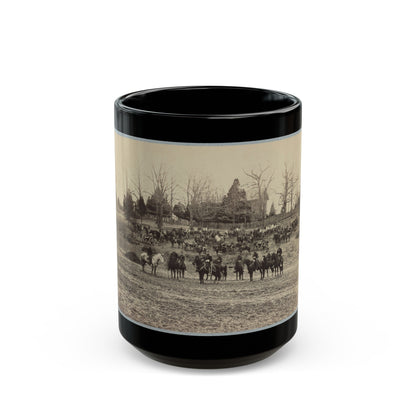 Union Artillery Unit Posed With Cannons And Horses (U.S. Civil War) Black Coffee Mug-15oz-The Sticker Space