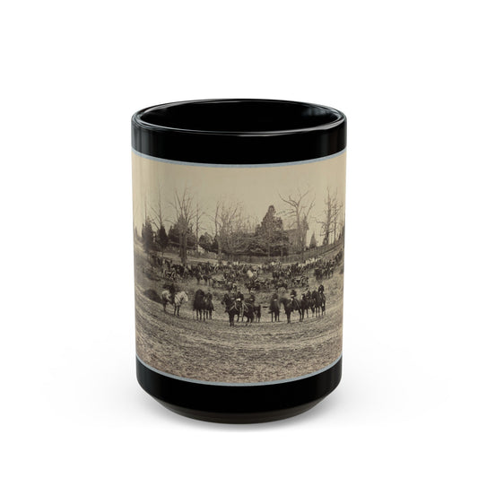 Union Artillery Unit Posed With Cannons And Horses (U.S. Civil War) Black Coffee Mug-15oz-The Sticker Space