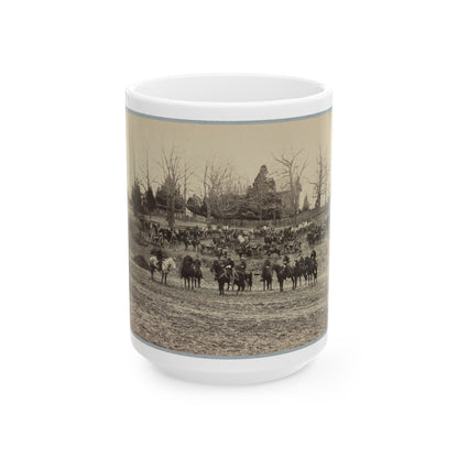 Union Artillery Unit Posed With Cannons And Horses (U.S. Civil War) White Coffee Mug-15oz-The Sticker Space