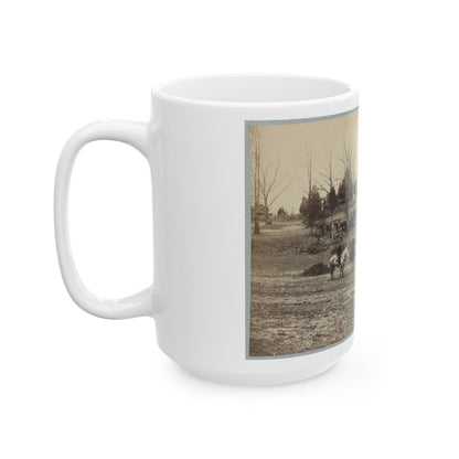 Union Artillery Unit Posed With Cannons And Horses (U.S. Civil War) White Coffee Mug-The Sticker Space