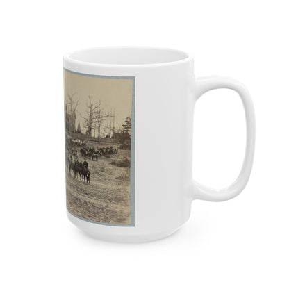 Union Artillery Unit Posed With Cannons And Horses (U.S. Civil War) White Coffee Mug-The Sticker Space