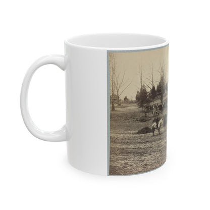 Union Artillery Unit Posed With Cannons And Horses (U.S. Civil War) White Coffee Mug-The Sticker Space