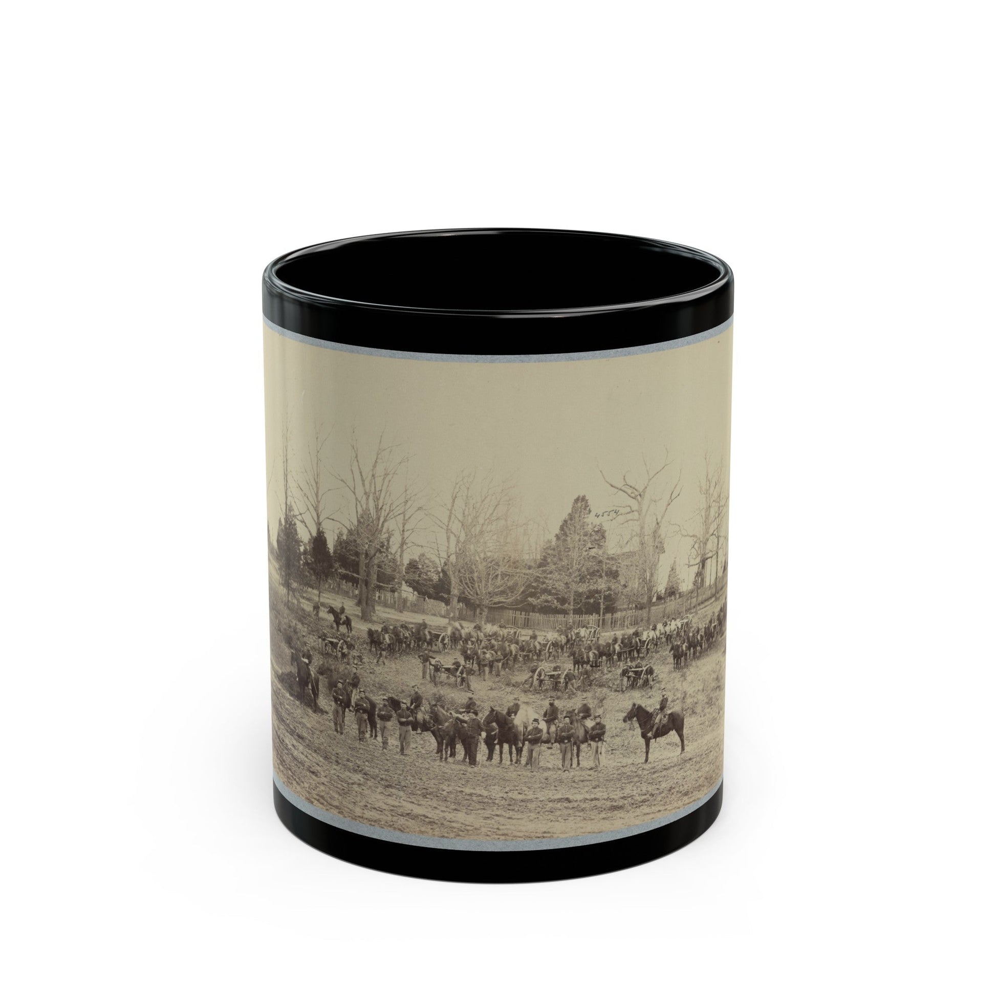 Union Artillery Unit Posing With Horses And Cannons (U.S. Civil War) Black Coffee Mug-11oz-The Sticker Space