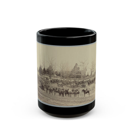 Union Artillery Unit Posing With Horses And Cannons (U.S. Civil War) Black Coffee Mug-15oz-The Sticker Space