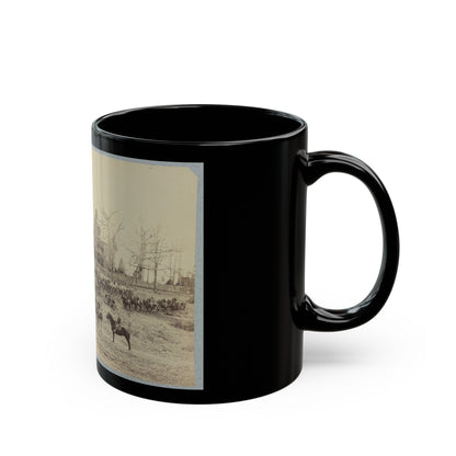 Union Artillery Unit Posing With Horses And Cannons (U.S. Civil War) Black Coffee Mug-The Sticker Space