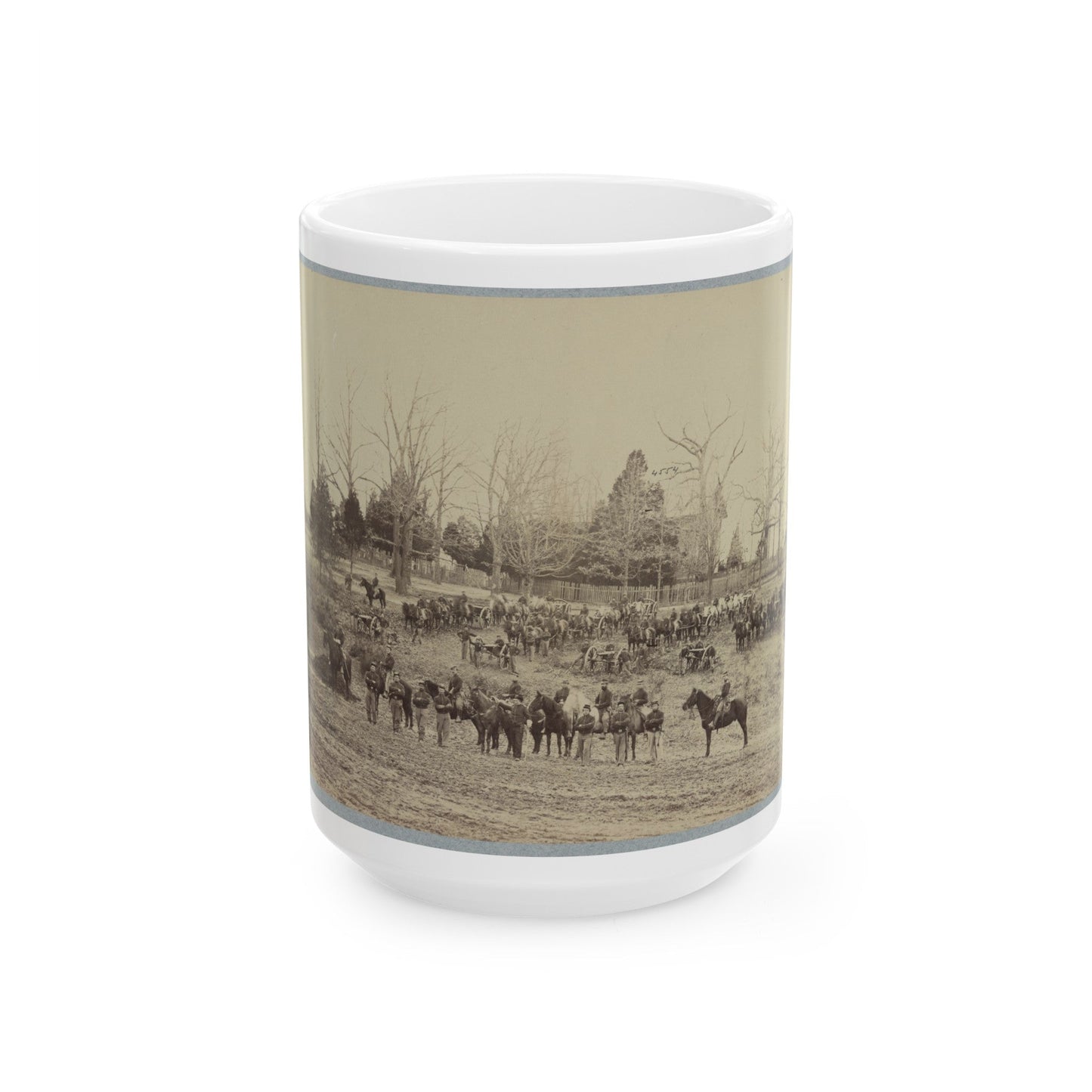 Union Artillery Unit Posing With Horses And Cannons (U.S. Civil War) White Coffee Mug-15oz-The Sticker Space