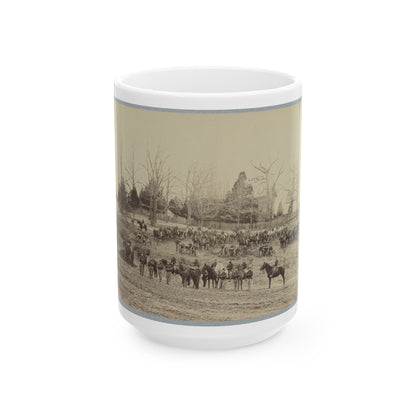 Union Artillery Unit Posing With Horses And Cannons (U.S. Civil War) White Coffee Mug-15oz-The Sticker Space