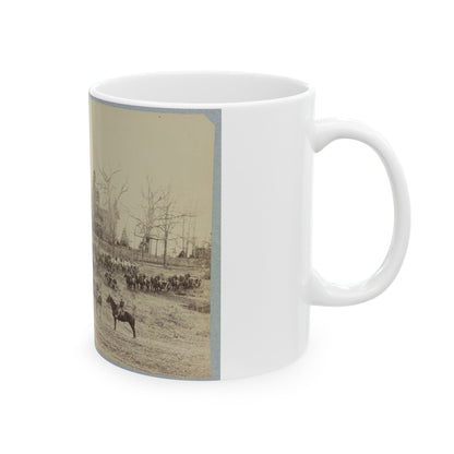 Union Artillery Unit Posing With Horses And Cannons (U.S. Civil War) White Coffee Mug-The Sticker Space