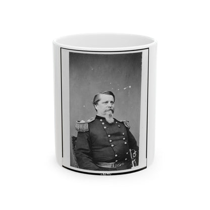 Union General Winfield Scott Hancock, Half-Length Portrait, Seated, Facing Right, In Uniform (U.S. Civil War) White Coffee Mug-11oz-The Sticker Space