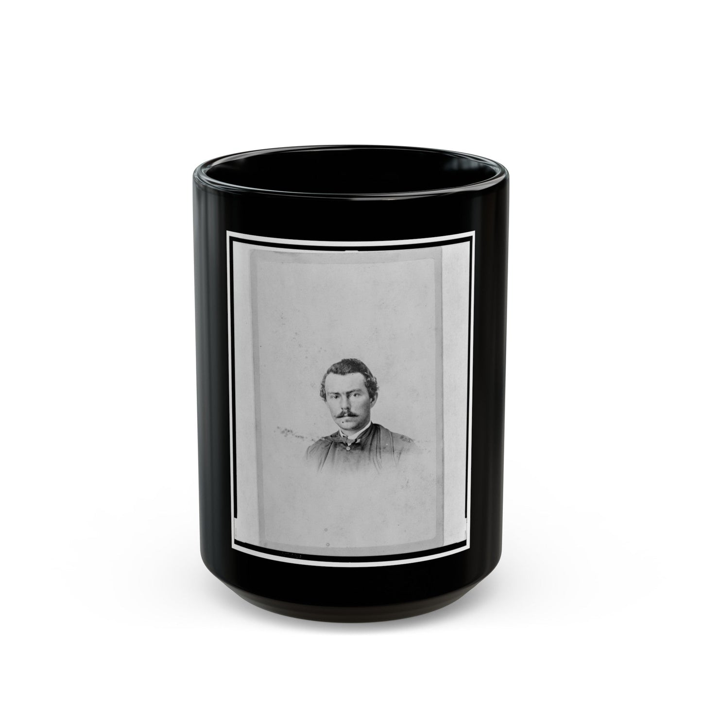 Union Officer In The 32nd Indiana Regiment, Full-Length Portrait, Facing Front (U.S. Civil War) Black Coffee Mug-15oz-The Sticker Space