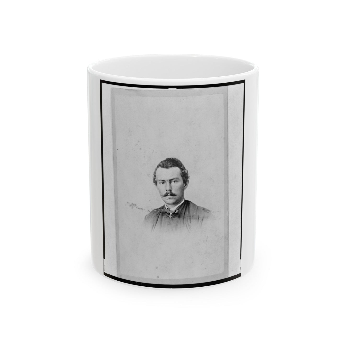 Union Officer In The 32nd Indiana Regiment, Full-Length Portrait, Facing Front (U.S. Civil War) White Coffee Mug-11oz-The Sticker Space