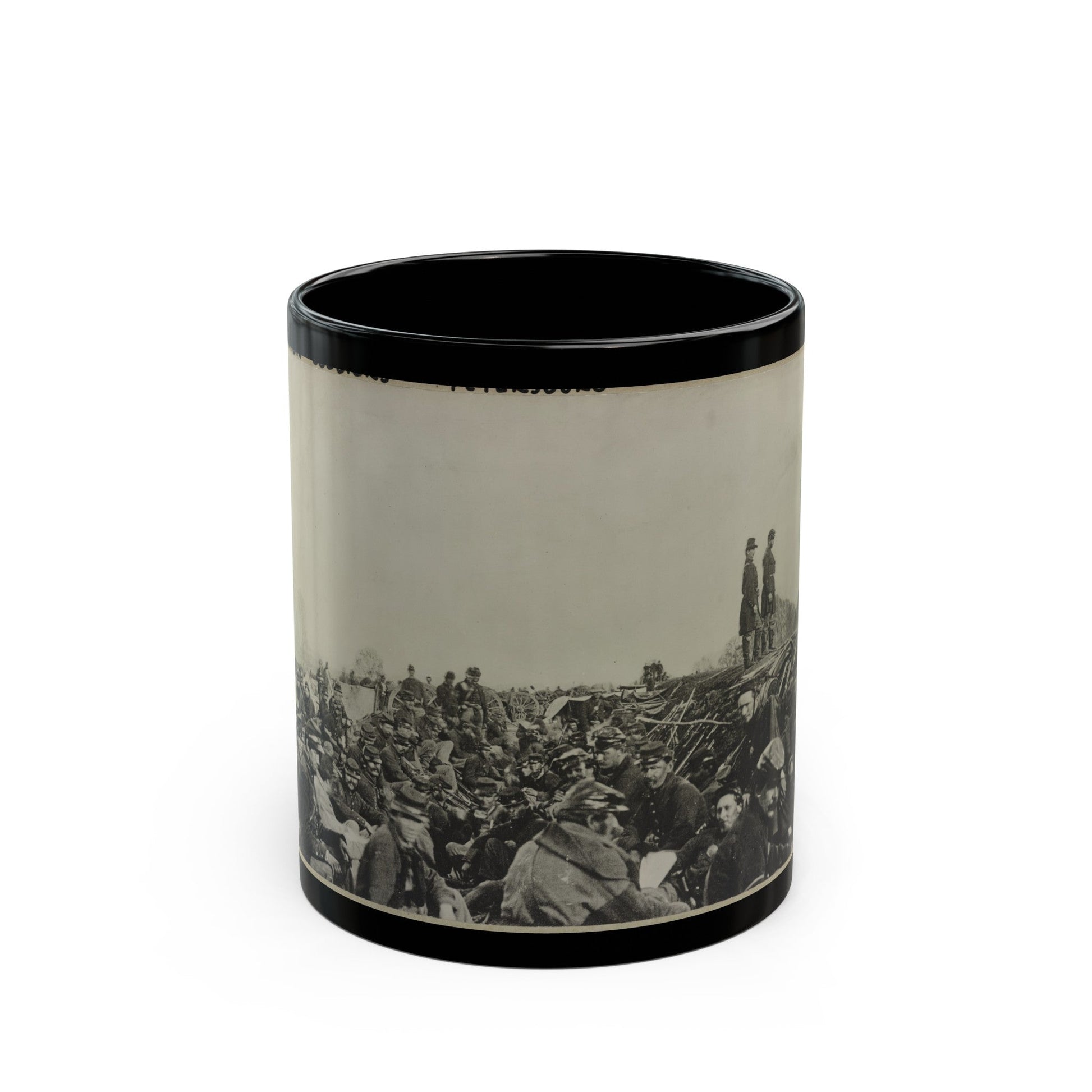 Union Soldiers Entrenched Along The West Bank Of The Rappahannock River At Fredericksburg, Virginia (U.S. Civil War) Black Coffee Mug-11oz-The Sticker Space